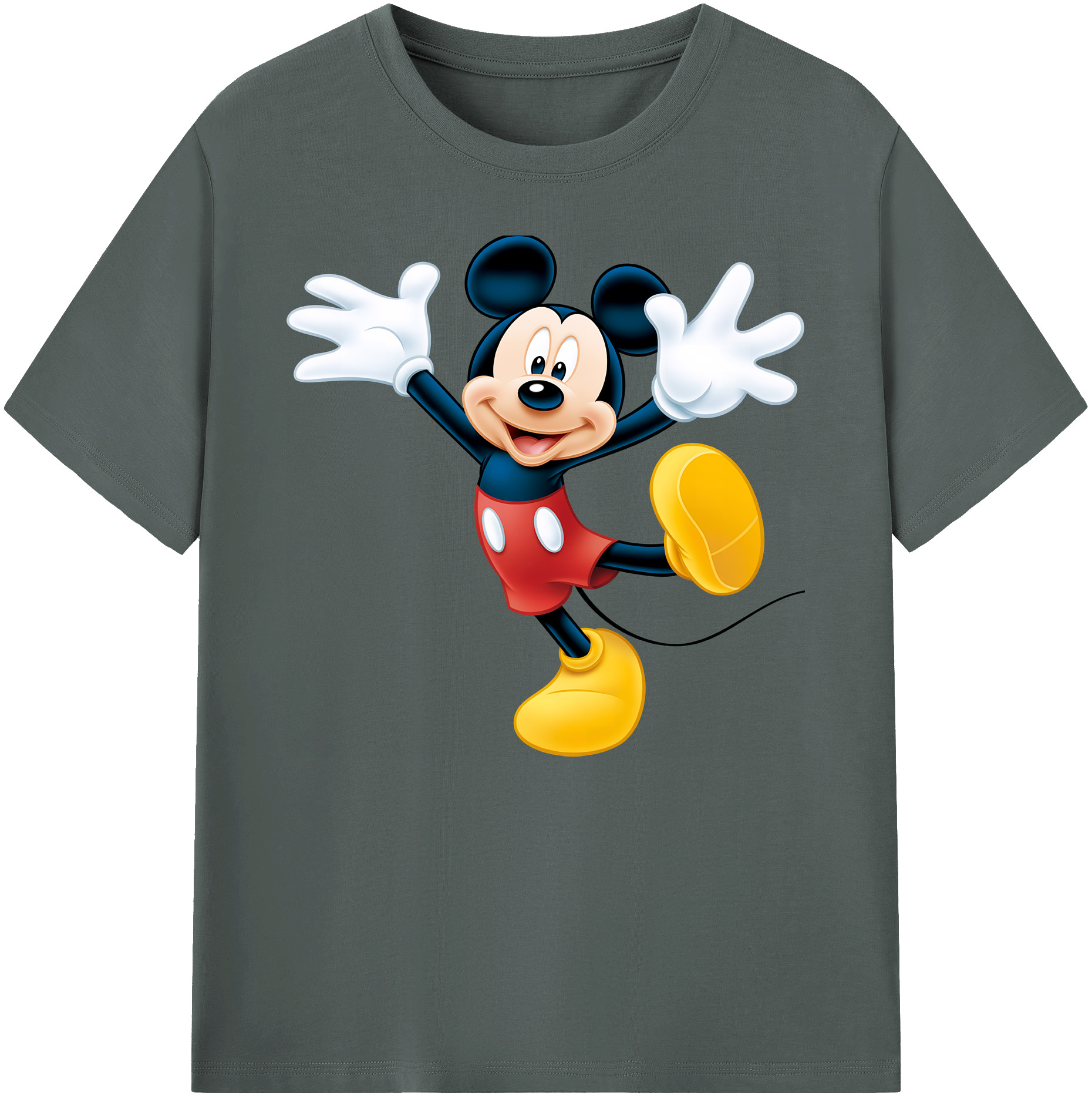 ミッキーマウス Mickey Mouse 綿100％ メンズ半袖Tシャツ｜肌触りやわらか＆通気性